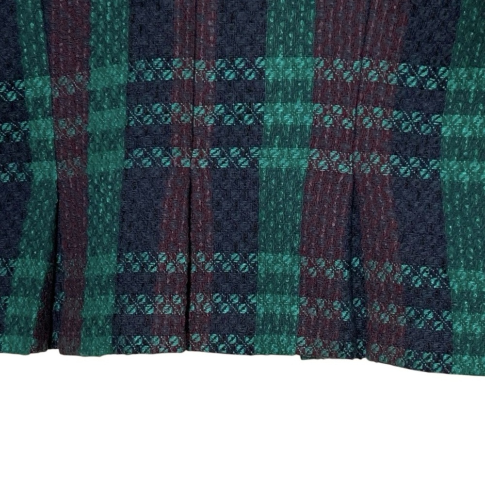 Vintage 80’s Handmade Plaid Tailored Cropped Jacket & A-Line Midi Skirt Set - Picture 9 of 16